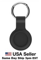 (image for) Black Silicone Case For Apple AirTags Keychain Tracker Carabiner
