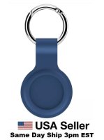 (image for) Blue Silicone Case For Apple AirTags Keychain Tracker Carabiner