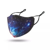 (image for) Cloth Mask Space Galaxy Moon & Stars Adjustable Ear Buckle