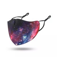 (image for) Cloth Mask Space Galaxy Moon & Stars Adjustable Ear Buckle