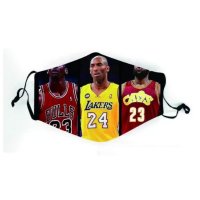 (image for) NBA LEGENDS MJ KOBE LEBRON Face Mask with Adjustable Ear Buckle