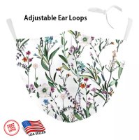 (image for) 3D FLORAL PATTERN Face Mask adjustable Ear Loops Washable W/SLOT