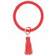 (image for) Wrist-let Bangle Key Chain Tassel - Holiday Red Leather