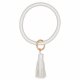 (image for) Wrist-let Bangle Key Chain Tassel - Light Silver Leather