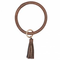(image for) Wrist-let Bangle Key Chain Tassel - Brown Leather