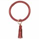 (image for) Wrist-let Bangle Key Chain Tassel - Red Shiny Leather