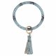 (image for) Wrist-let Bangle Key Chain Tassel - Serpentine Leather Blue