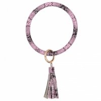 (image for) Wrist-let Bangle Key Chain Tassel - Serpentine Leather Lavender