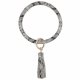 (image for) Wrist-let Bangle Key Chain Tassel - Serpentine Leather Gray