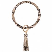 (image for) Wrist-let Bangle Key Chain Tassel - Serpentine Leather Tan