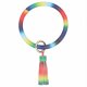 (image for) Wrist-let Bangle Key Chain Tassel - Rainbow Leather