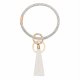 (image for) Wrist-let Bangle Key Chain Rhinestone Tassel - White