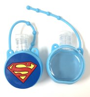 (image for) Silicone Bottle Holder Mini 1oz Hand Sanitizer Superman