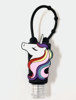 (image for) Silicone Bottle Holder for Mini 1oz Hand Sanitizer Unicorn