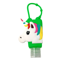 (image for) Silicone Bottle Holder for Mini 1oz Hand Sanitizer Unicorn