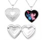 (image for) Stainless Heart Locket Lilo & Stitch Pendant Necklace Rolo 24"