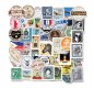 (image for) American and Europe Stamps Decal Stickers Non Repeating 50 pcs