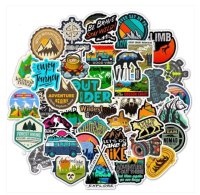 (image for) Camping Adventure Hiking Decal Stickers Non Repeating 50 pcs