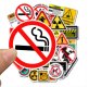 (image for) Caution Warning Sign Decal Stickers Funny Non Repeating 50 pcs
