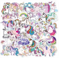 (image for) Unicorn Stickers Cartoon Fantasy Non Repeating Decals 50 pcs