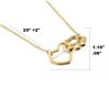 (image for) Paw Print Heart Necklace Gold Stainless 18" + 2" Ext.