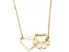 (image for) Paw Print Heart Necklace Stainless 18" + 2" Ext.