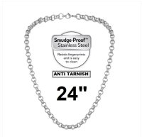 (image for) Stainless Steel Clavicle Chain 24" Thick Hip Hop Men No Fade