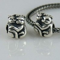 (image for) Charm 925 Silver - Two Cats. ONLY FITS BANGLE