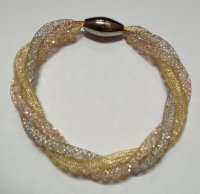 (image for) 925 Mesh Crystal Magnet Bracelet - Tri Color