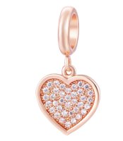 (image for) End Less Charm Drop - CZ Heart Rose Gold