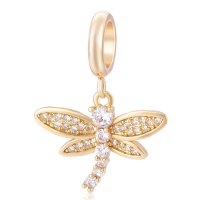 (image for) End Less Crystal Charms Drop - Gold Dragonfly Clear