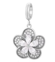 (image for) End Less Charm Drop - CZ Flower Silver