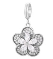 (image for) End Less Charm Drop - CZ Flower Silver