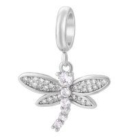 (image for) End Less Crystal Charms Drop - Silver Dragonfly Clear