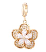 (image for) End Less Charm Drop - CZ Flower Gold