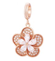 (image for) End Less Charm Drop - CZ Flower Rose Gold