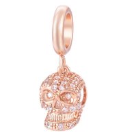 (image for) End Less Charm Drop - CZ Skull Rose Gold