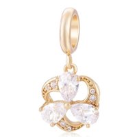 (image for) End Less Crystal Charms Drop - Gold with Clear Pear Stones
