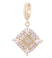 (image for) End Less Charm Drop - CZ Marquise Corners Gold
