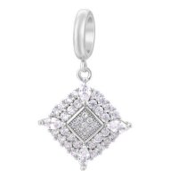 (image for) End Less Charm Drop - CZ Marquise Corners Silver