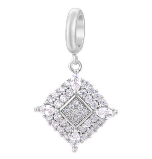 (image for) End Less Charm Drop - CZ Marquise Corners Silver - Click Image to Close