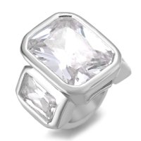 (image for) End Less Rhinestone charms - Ring Style Platinum w/ Clear Stones