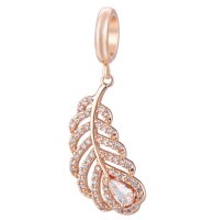 (image for) End Less Charm Drop - CZ Feather Rose Gold