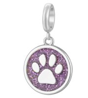 (image for) End Less Charm Drop - Enamel Glistening Paw Print Purple