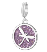 (image for) End Less Charm Drop - Enamel Glistening Dragonfly Purple