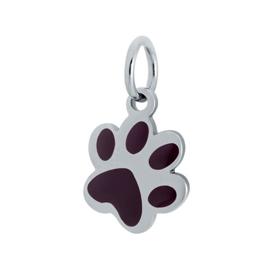 (image for) 12*20mm Small Stainless Steel Charm - Paw Print Dog Brown - Click Image to Close