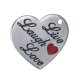 (image for) 19.5*21 Stainless Steel Charm - Live, Laugh & Love Heart