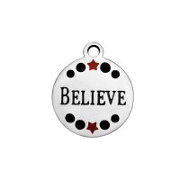 (image for) Small Stainless Steel Charm 12mm - Believe