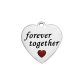 (image for) 22*22.5mm Stainless Steel Charms - Forever Together Red Heart