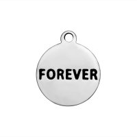 (image for) 12*14 Stainless Steel Charm - Forever Round Tag